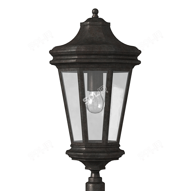 Elegant Forged Street Lamp 3D model image 2