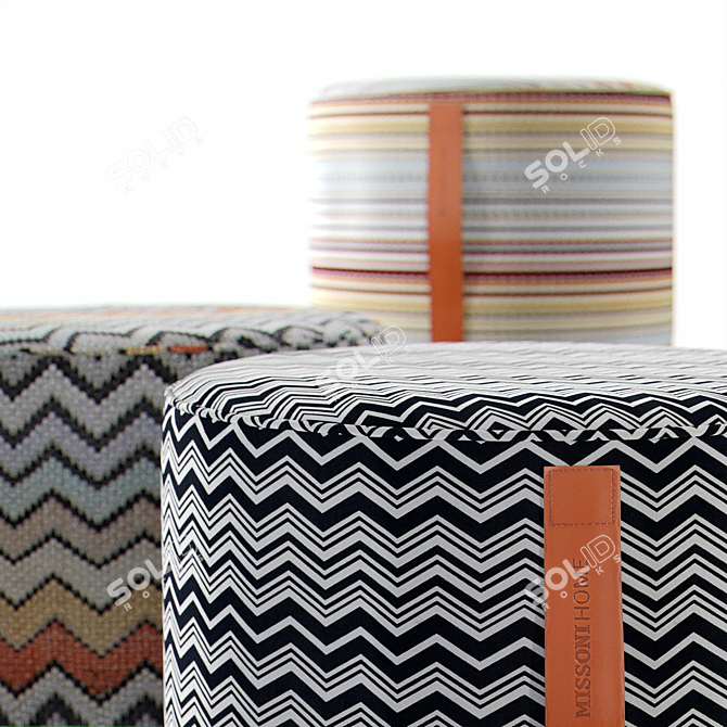 Missoni Home Chic Poufs 3D model image 4