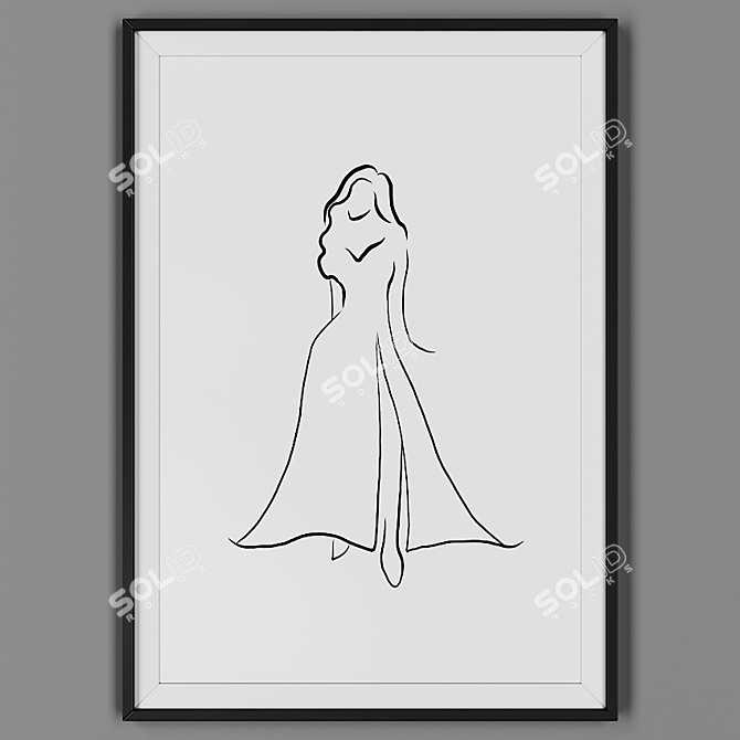 Minimalist Black Picture Frame 3D model image 1