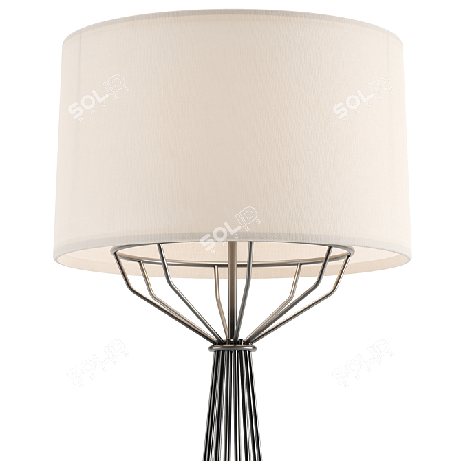 Sleek Graphite Floor Lamp 3D model image 2