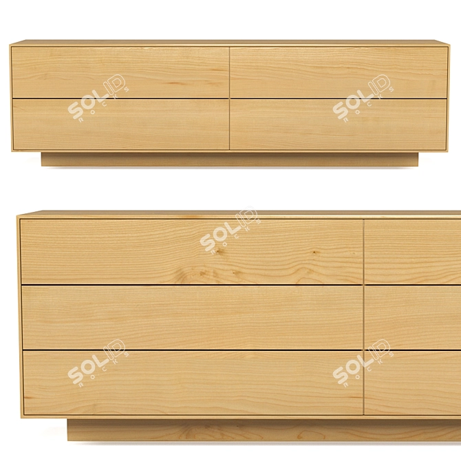 Seam Drawer Unit: Modern Storage Solution 3D model image 1