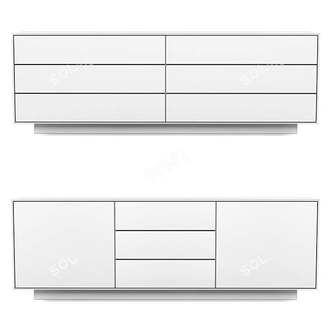 Seam Drawer Unit: Modern Storage Solution 3D model image 3