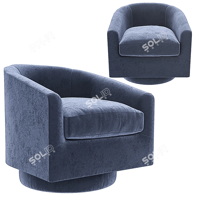 Sleek Mary Jane Swivel Armchair 3D model image 1