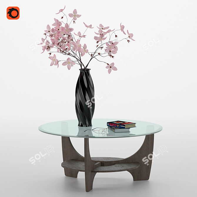 Blooming Beauty: Flowers in Vase 3D model image 5