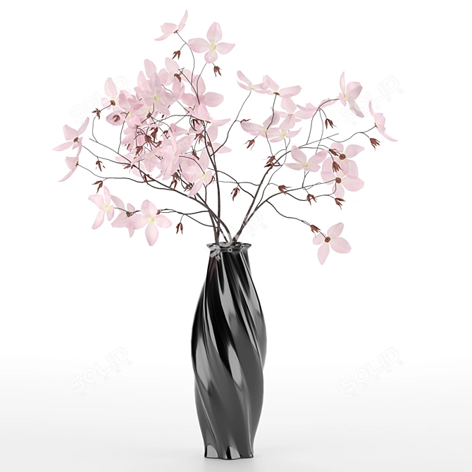 Blooming Beauty: Flowers in Vase 3D model image 7