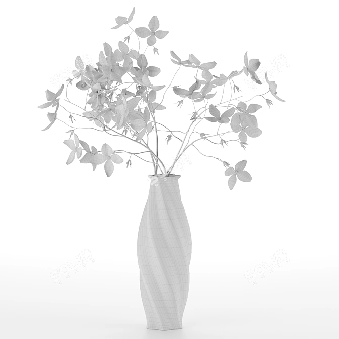 Blooming Beauty: Flowers in Vase 3D model image 8