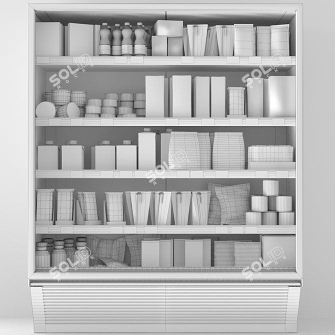 Supermarket Showcase: Food, Groceries, Milk, Chocolate 3D model image 2