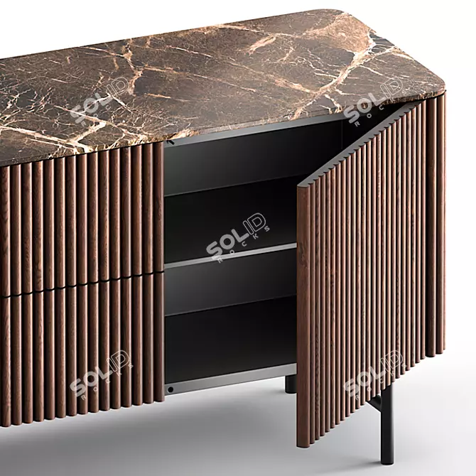 Modern Walnut Wood Dresser with Multiple Finish Options 3D model image 3