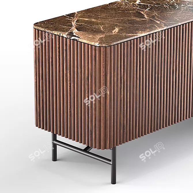 Modern Walnut Wood Dresser with Multiple Finish Options 3D model image 5