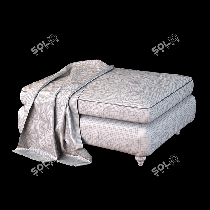 Plaid Padded Stool: Comfort and Style 3D model image 2