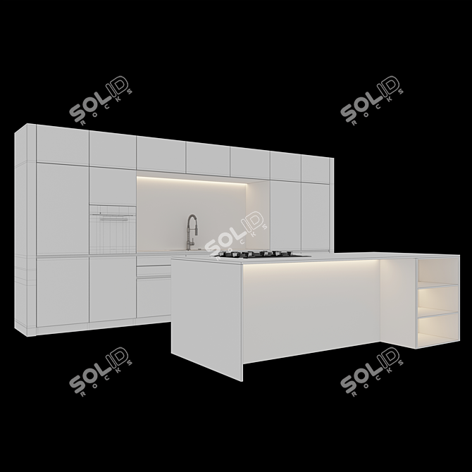 Modern Kitchen Island: Stylish & Functional 3D model image 4