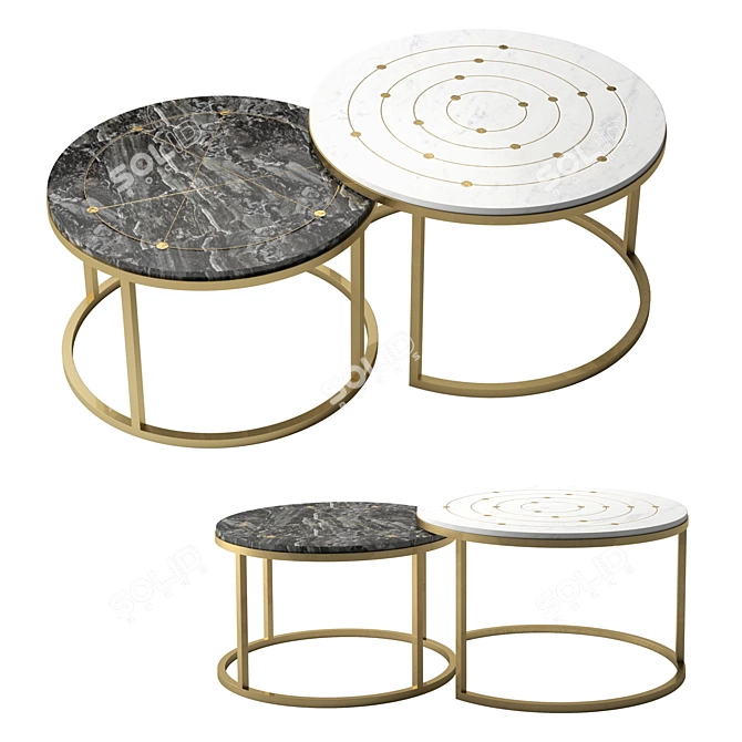  Mystic Marble Side Table 3D model image 1