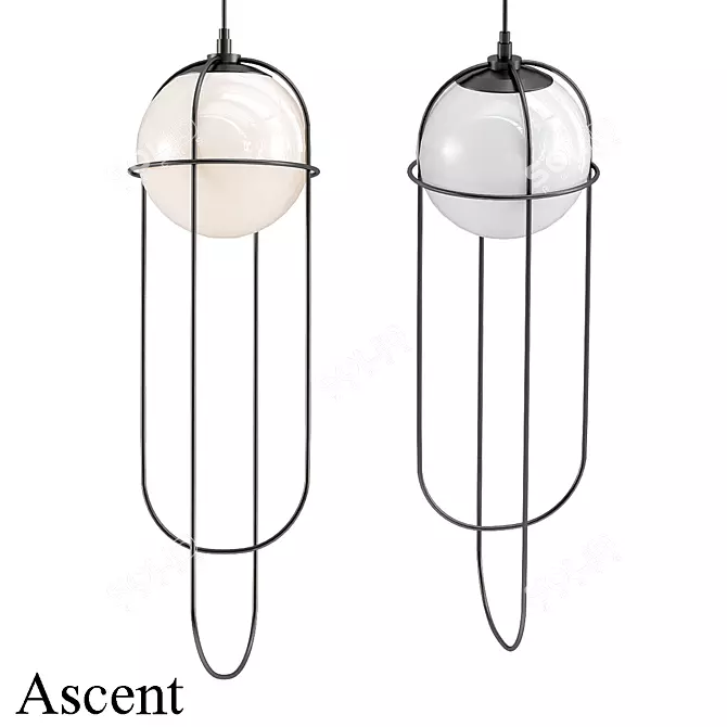 Sleek Modern Design Pendant Lamp 3D model image 1
