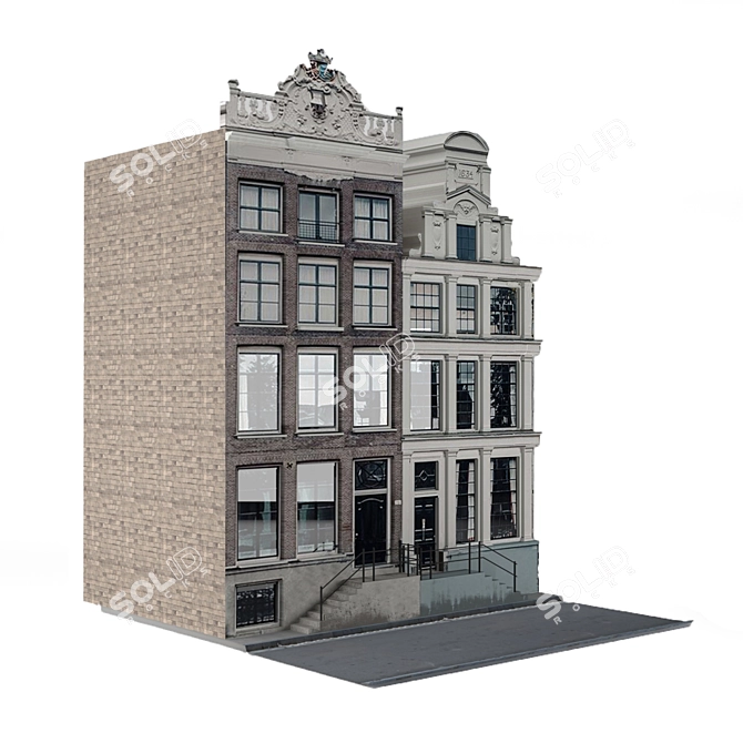 Versatile Background Building Model 3D model image 1