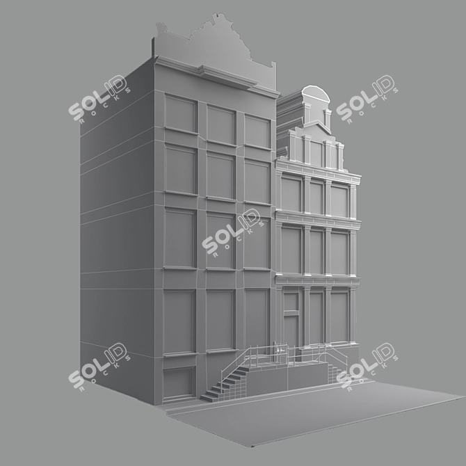 Versatile Background Building Model 3D model image 4