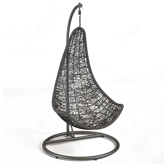 Modern Synthetic Fiber Hanging Chair 3D model image 4