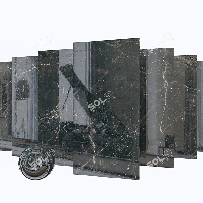 Elegant Carelia Black Marble Set 3D model image 1