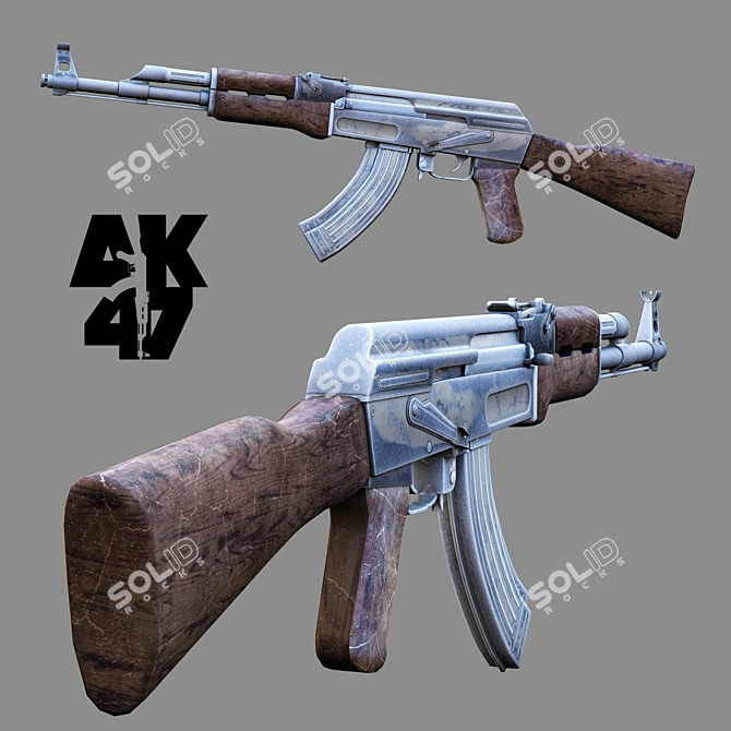 Deadly Defender: AK47 3D model image 2