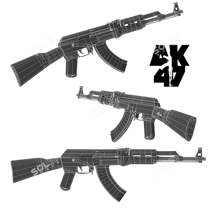 Deadly Defender: AK47 3D model image 3