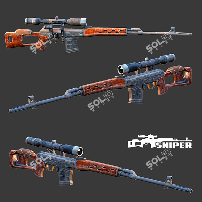 Precision Sniper: Dragunov Rifle 3D model image 1