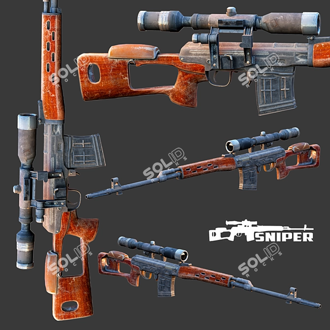 Precision Sniper: Dragunov Rifle 3D model image 2