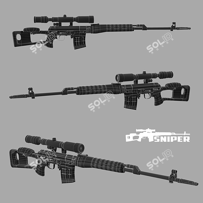 Precision Sniper: Dragunov Rifle 3D model image 3