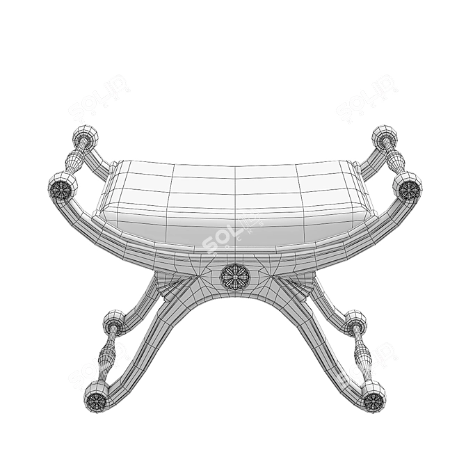 Art Deco Bench - Elegant and Stylish Seating 3D model image 4