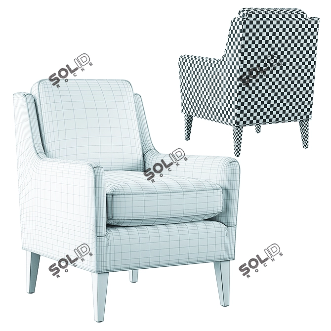 Alice Accent Chair: Timeless Elegance for Your Home 3D model image 6