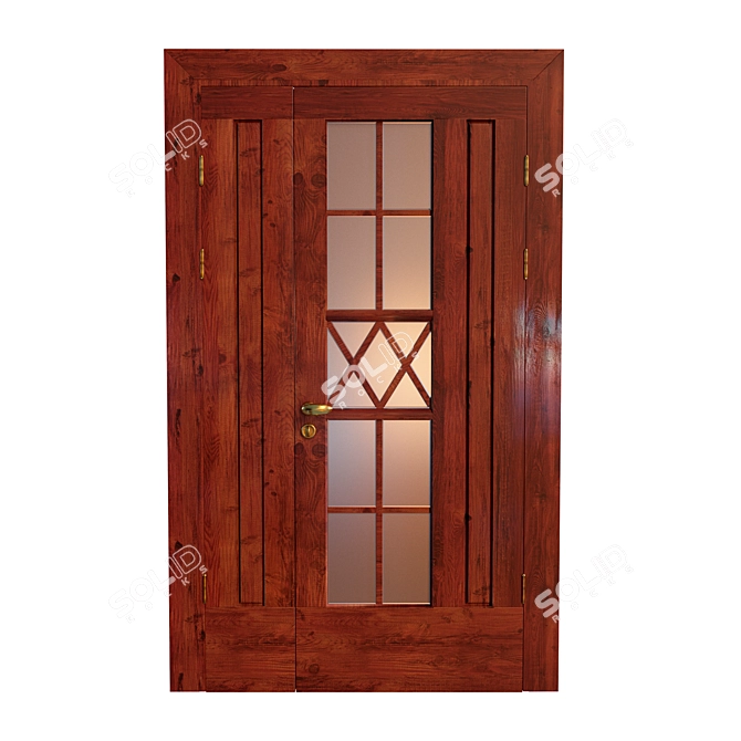 Vintage Walnut Double Door 3D model image 1