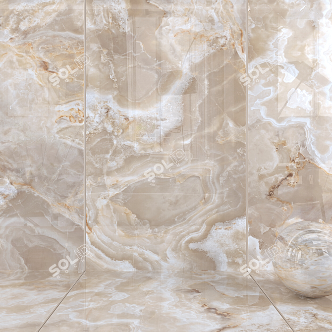 Karina Beige Wall Tiles: Multi-Texture, High-Definition 3D model image 1