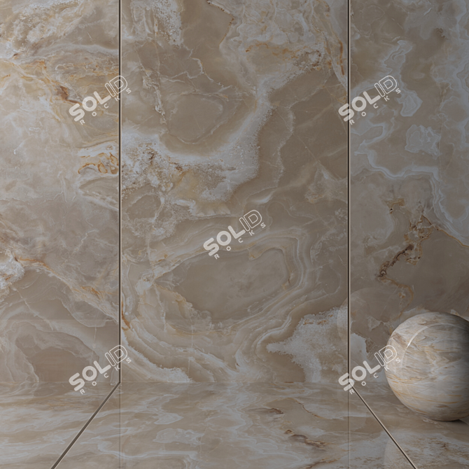 Karina Beige Wall Tiles: Multi-Texture, High-Definition 3D model image 2