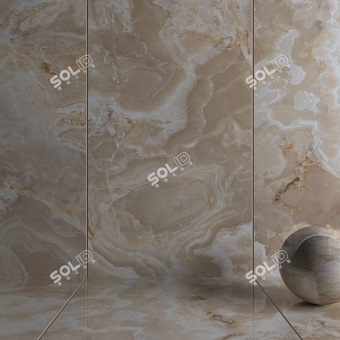 Karina Beige Wall Tiles: Multi-Texture, High-Definition 3D model image 3