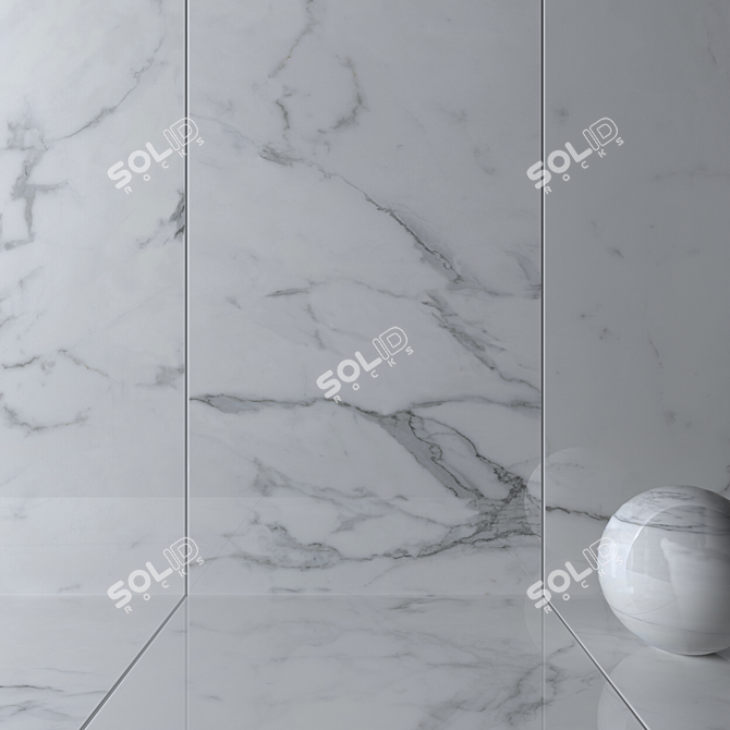 Legacy White Wall Tiles: Multi-Texture, High-Quality Design 3D model image 2