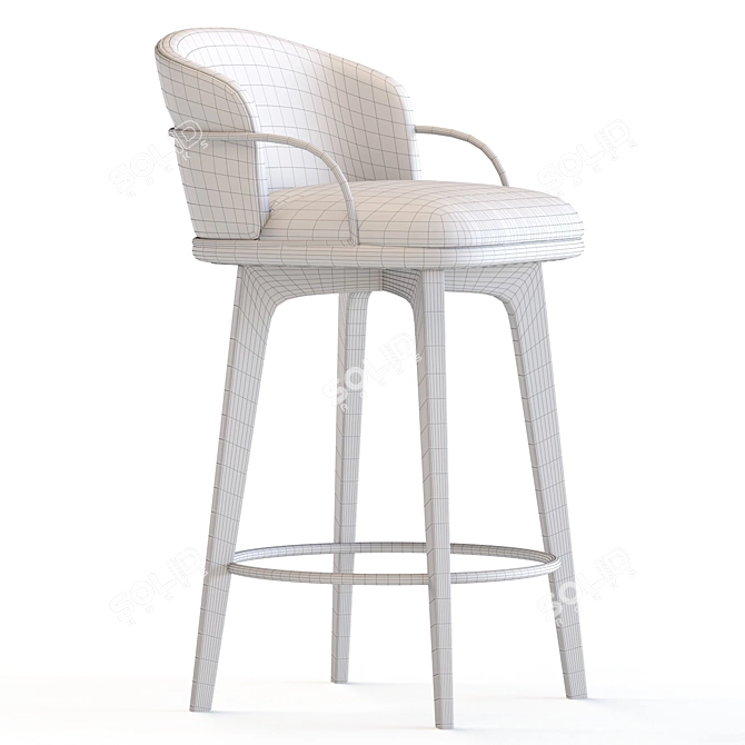 Elegant Arven Metal Bar Stool 3D model image 4