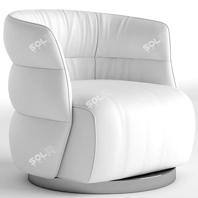 Natuzzi Couture Armchair: Luxurious Comfort 3D model image 1