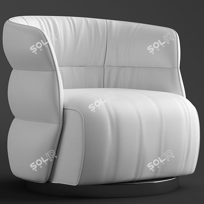 Natuzzi Couture Armchair: Luxurious Comfort 3D model image 4