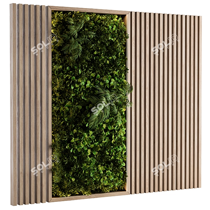 Rustic Wood Vertical Garden 3D model image 1