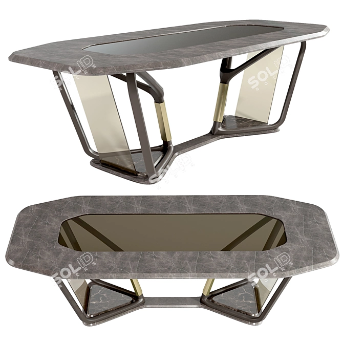 Elegant Turri Vine Glass Table 3D model image 10