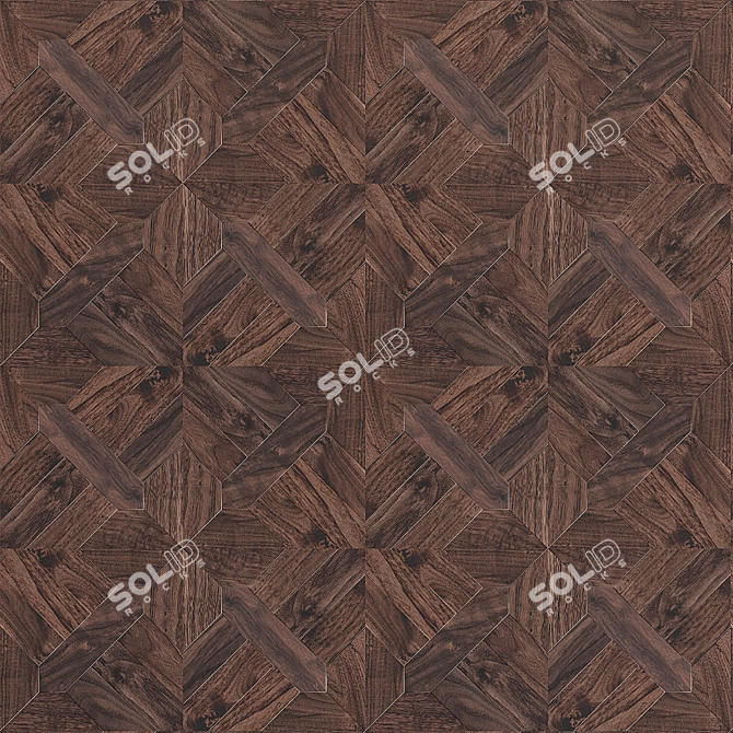 American Walnut Parquet: Stunning Olga 3D model image 2