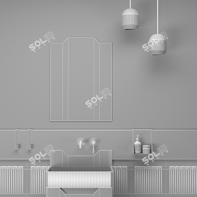 Frieze Two: Stylish Bathroom Cabinet 3D model image 4