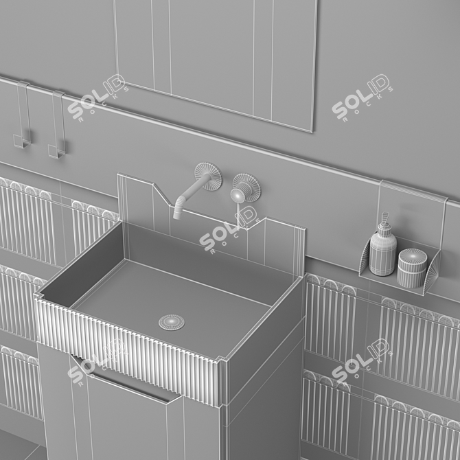 Frieze Two: Stylish Bathroom Cabinet 3D model image 5