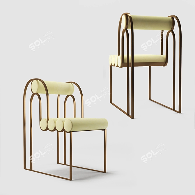 Elegant Apollo Dining Chair 3D model image 2