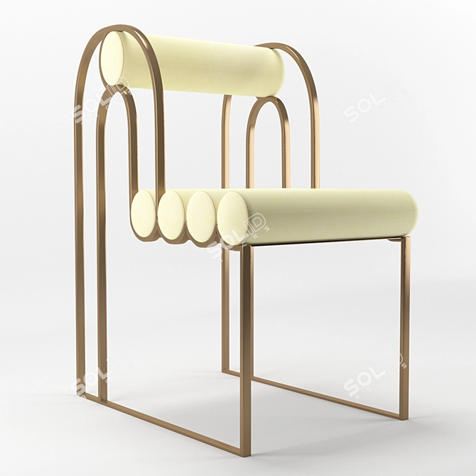 Elegant Apollo Dining Chair 3D model image 4