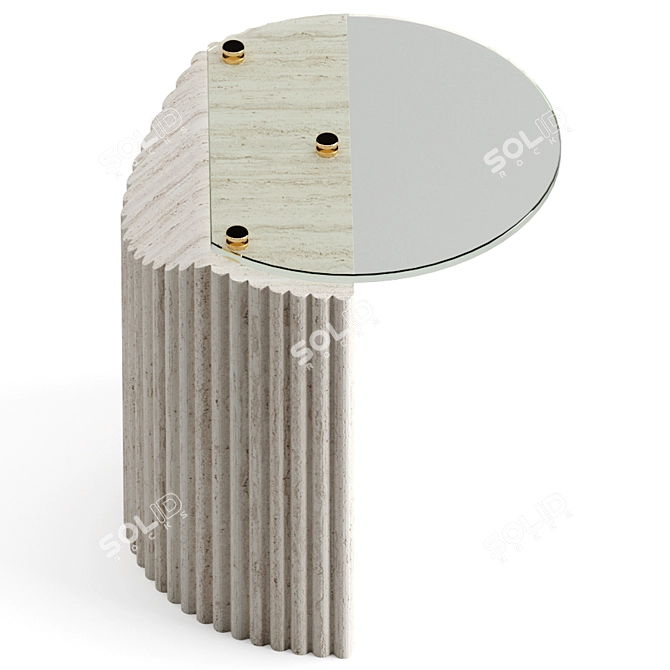 Travertine Modern Side Table: David Nicolas C-031 3D model image 2