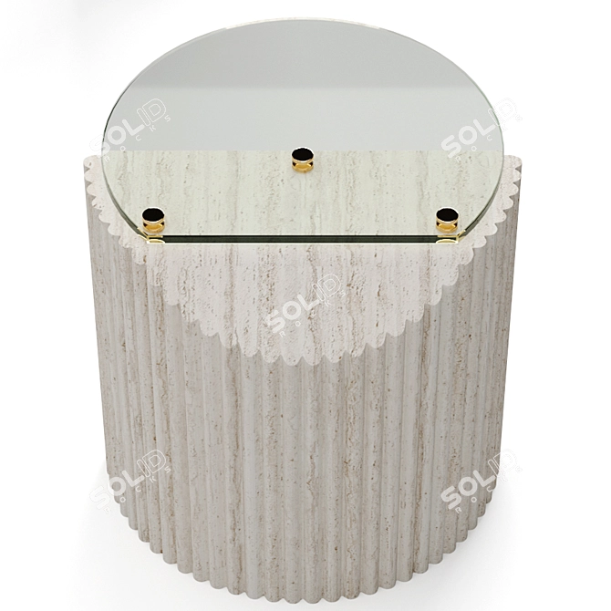 Travertine Modern Side Table: David Nicolas C-031 3D model image 3