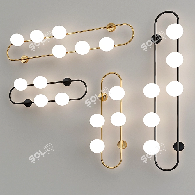 Minimalist Hoop Wall Sconce 3D model image 1