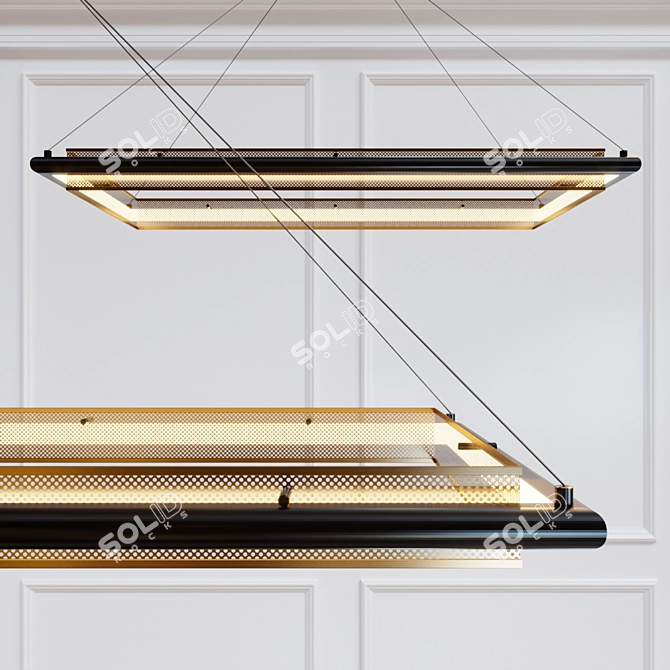 Halo Glow LED Chandelier 3D model image 1