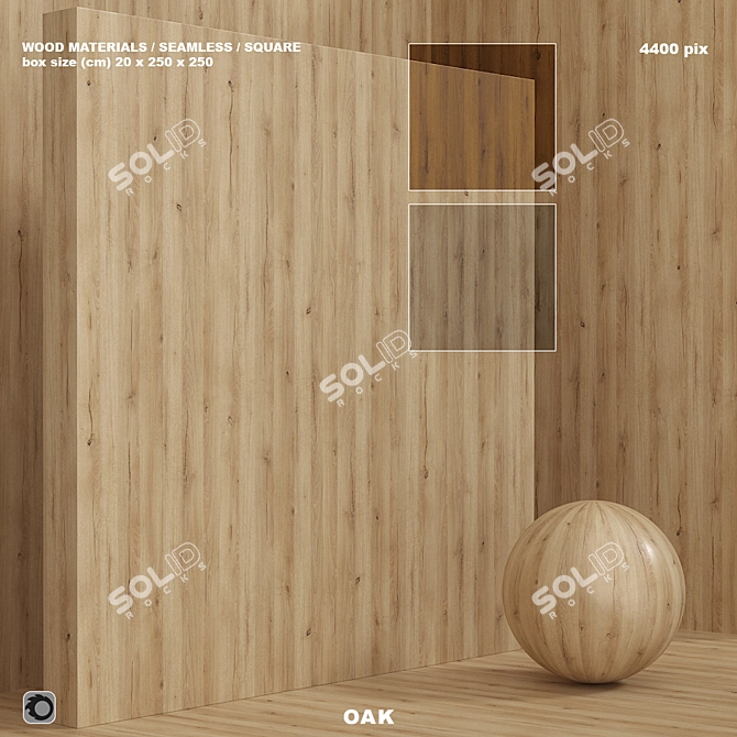 Oak Wood Seamless Box Set 3D model image 1