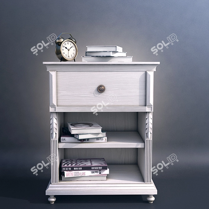 Sleek Minimalistic Nightstand 3D model image 1