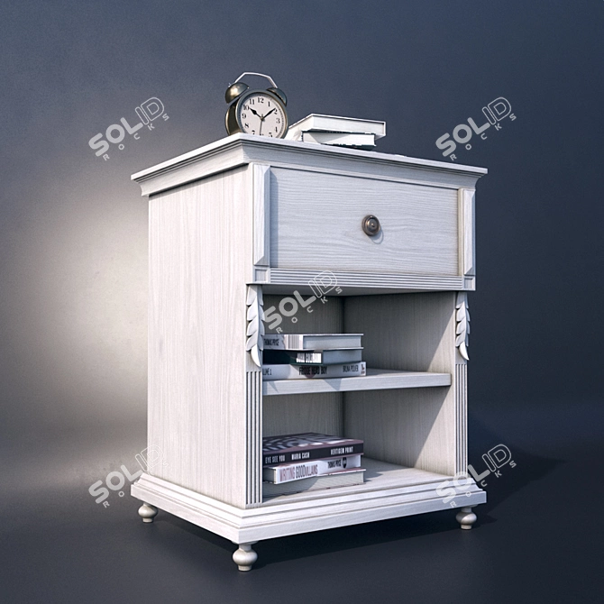 Sleek Minimalistic Nightstand 3D model image 2